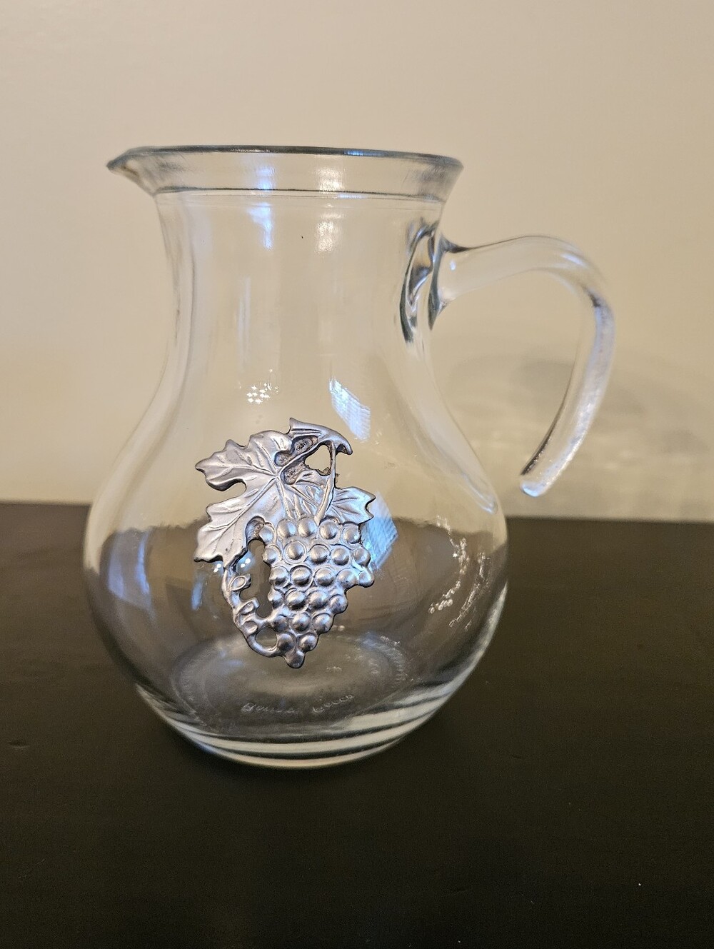 Bormioli Rocco Glass Pitcher with Grape Accent